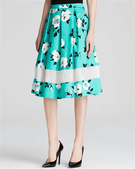 Aqua Skirt Retro Floral Bloomingdales