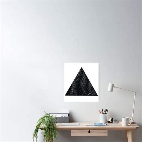 Wavy Abstract Lines Optical Illusion Triangle Poster For Sale By