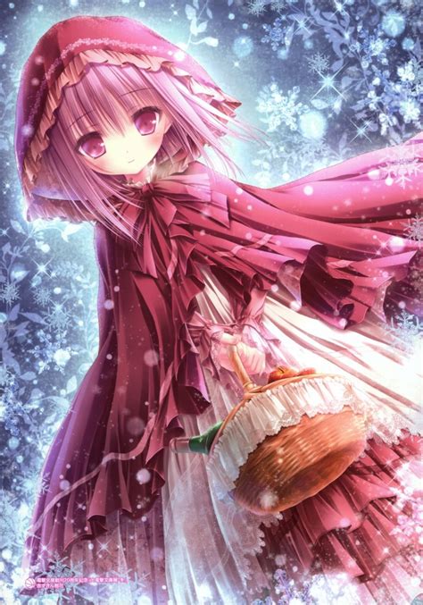 Wallpaper Cute Anime Girl Hoodie Snow Winter Cape