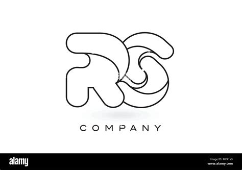 Rs Monogram Letter Logo With Thin Black Monogram Outline Contour