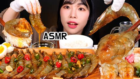 Crab, shrimp, abalone, scallop mukbang eating show. ASMR🦐 밥도둑 새우장 간장새우초밥 리얼사운드 먹방 SOY SAUCE MARINATED SHRIMP ...