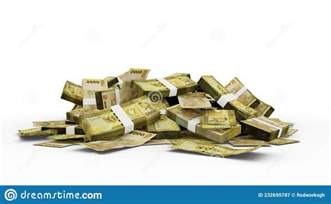 Stack Of 5000 Sri Lankan Rupee Notes Stock Illustration Illustration