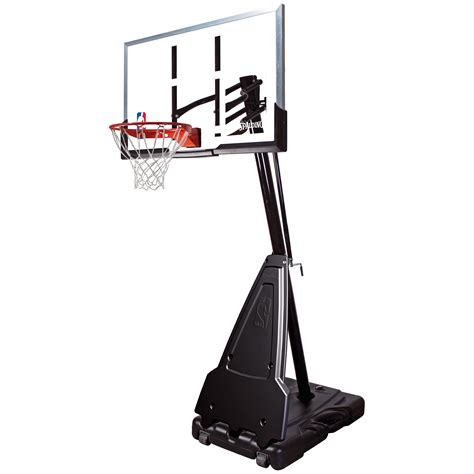 Spalding 60 Inch Acrylic Portable Basketball Hoop System Basketball