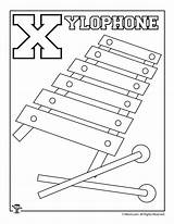 Xylophone Coloring Printable sketch template