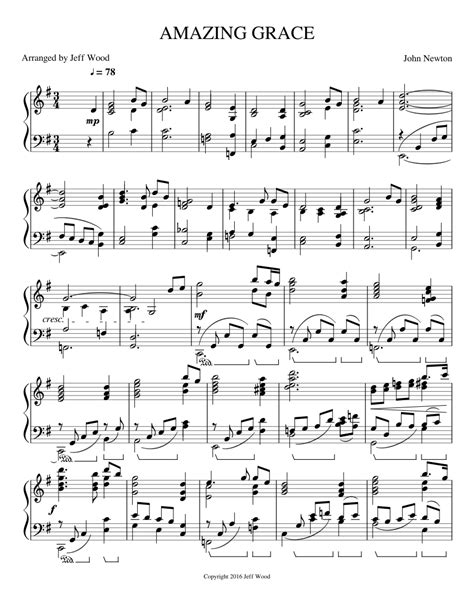 Containing a message of forgiveness. AMAZING GRACE Sheet music for Piano (Solo) | Musescore.com