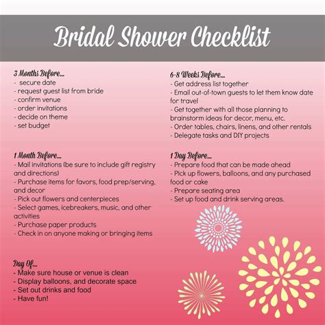 planning a bridal shower at home bridal shower checklist bridal shower planning bridal