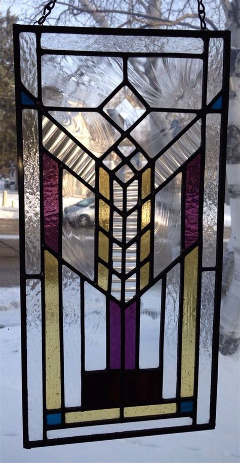 Items Similar To Prairie Style Stained Glass Panel On Etsy
