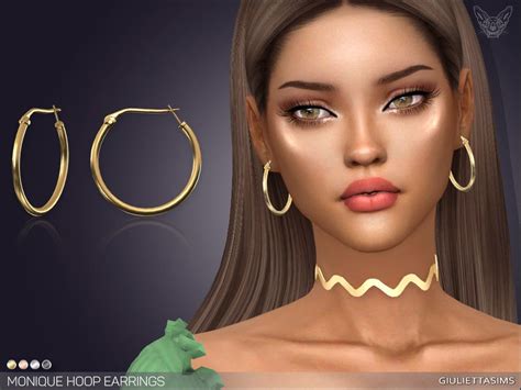 Sims 4 Teen Sims Four Sims Cc Mod Earrings Medium Hoop Earrings