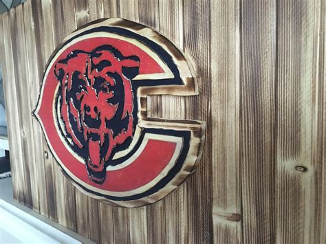 Chicago Bears Solid Wood Sign Etsy