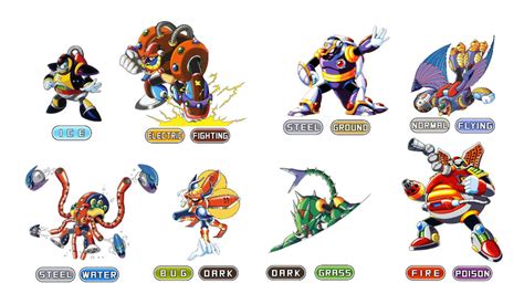 Mega Man X1 Mavericks With Pokemon Types By Vile300 On Deviantart