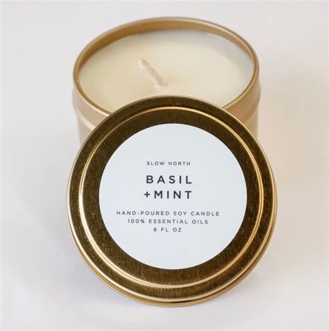 Travel Tin Candles Basil Mint 6 Oz The Rusty Willow Boutique