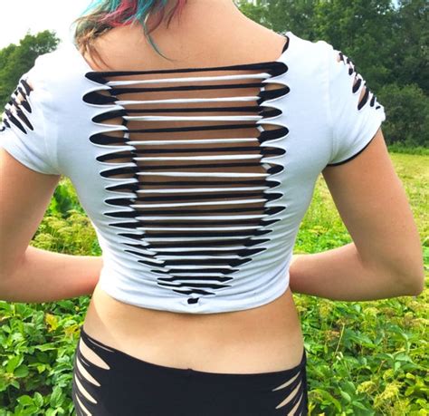 Crop Top Wear Two Ways Belly Shirt Reversible Shirt Black And Etsy