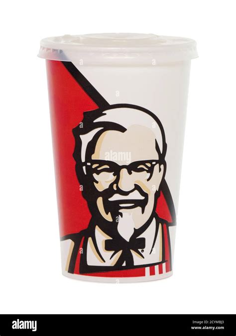 Bucharest Romania September 1 2015 Kfc Soda Paper Cup With Colonel Sanders On It Kfc