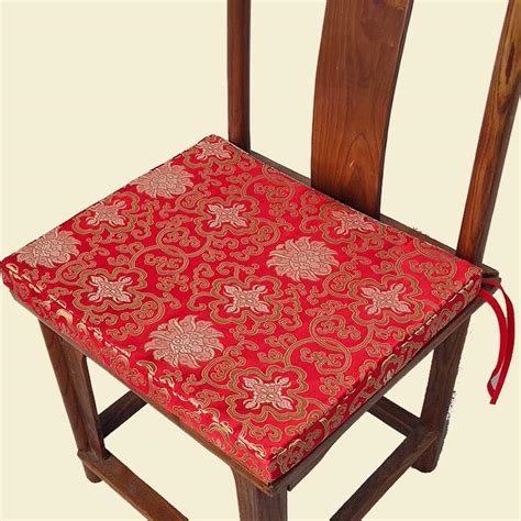 Classic Ethnic Chinese Dining Chair Seat Cushion Thicken Luxury Silk