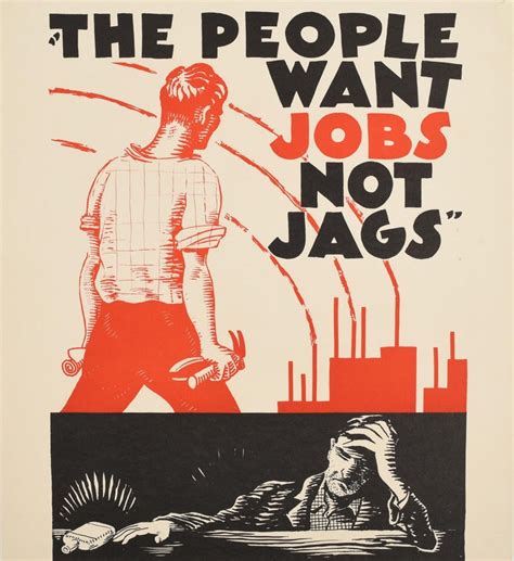 Original Vintage Poster The People Want Jobs Not Jags Drink Alcohol