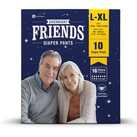 friends overnight adult diapers pants style 10 count l xl with odour lock and anti bacterial