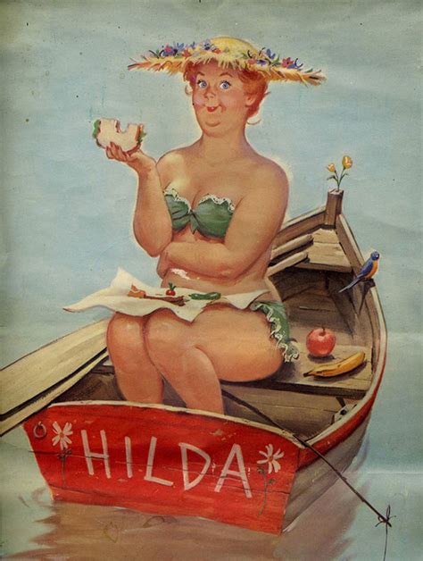 10 Sexy Illustrations Of Hilda The Forgotten Plus Size Pin Up Girl From The 1950s Bored Panda