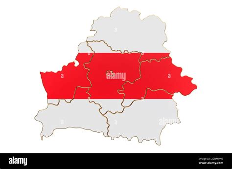 Belarus Map With White Red White Flag Of Belarusian Democratic Republic