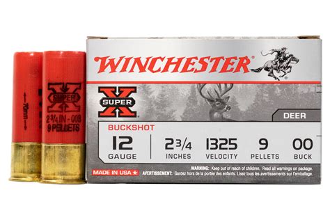 winchester 12 gauge 2 3 4 in 9 pellet 00 buck super x 5 box vance outdoors
