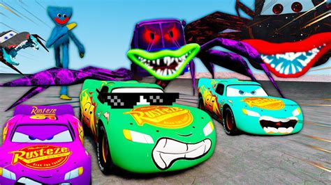 Epic Car Chases Feat Lightning McQueen Vs Giant Spider Monsters And
