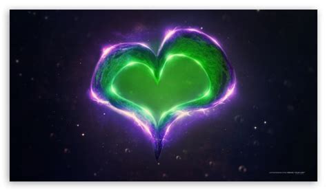 Green Purple Love Heart Ultra Hd Desktop Background Wallpaper For 4k Uhd Tv