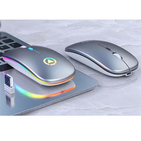 Led Wireless Mouse For Laptop Lightweight Portable Colorful Light