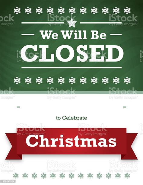 Christmas Closed Sign For Business Stock Illustration