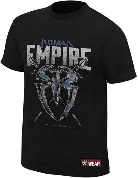 Officiel Wwe Roman Reigns Empire Romain Authentic T Shirt Noir