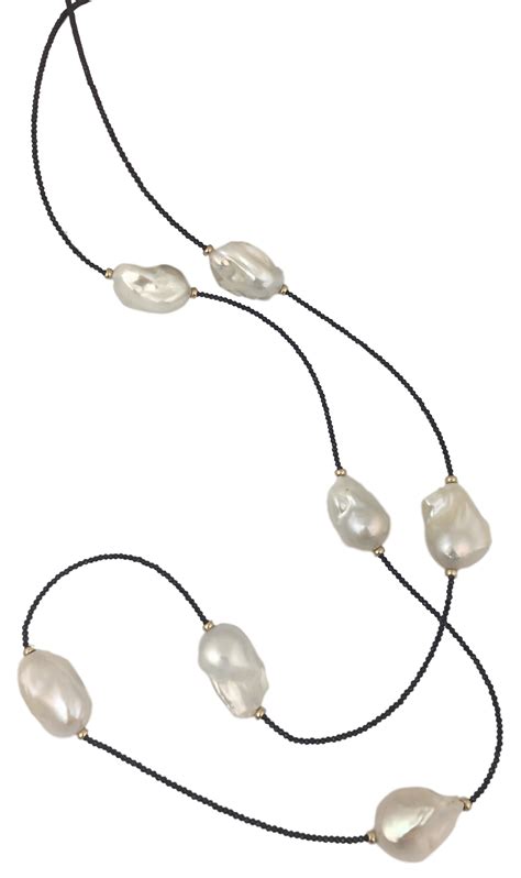 Baroque Pearl Black Spinel Necklace Copeland Jewelers
