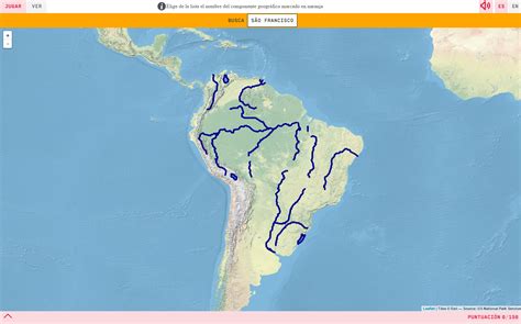 Mapa Para Jugar ¿dónde Está Ríos Y Lagos De América Del Sur Mapas