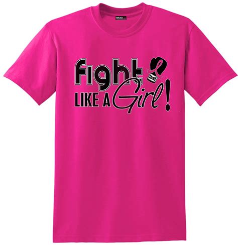 Fight Like A Girl Breast Cancer T Shirt Unisex Hot Pink L