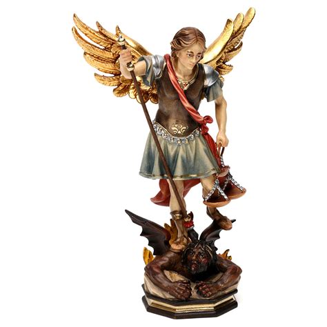 Saint Michael The Archangel Statue With Scales In Valgardena Online Sales On HOLYART Com