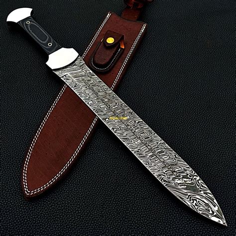 Remarkable Hand Forged Sword Longsword 22 Damascus Etsy