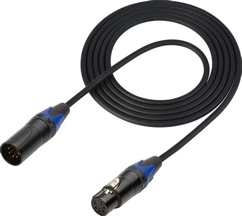 Sescom Dmx 3 Lighting Control Cable 5 Pin Xlr Male To 5 Pin Xlr Female Black 3 Foot