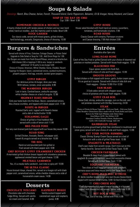Gypsy Highway menus in Davenport, Iowa, United States