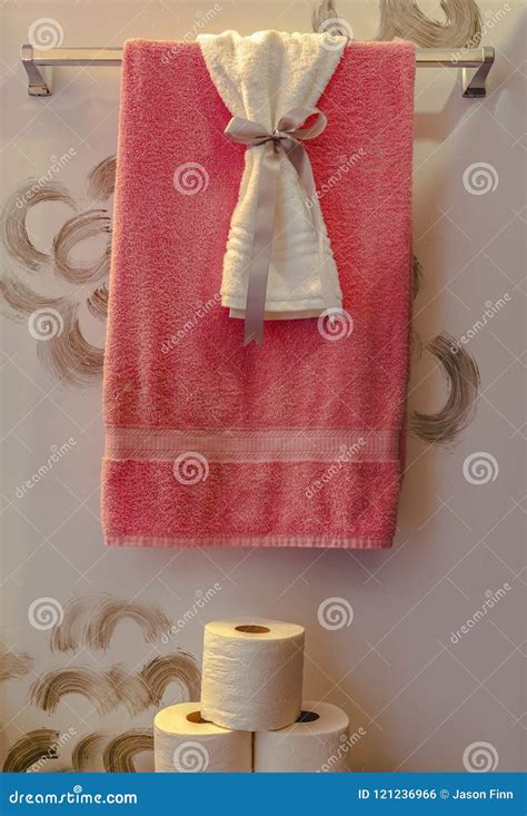Decorative Towels And Paper In Luxury Bathroom Stock Photo Image Of