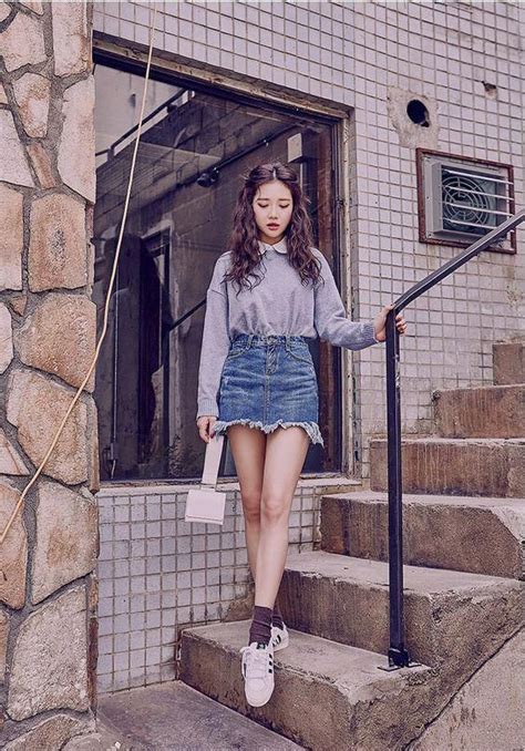 korean style korea fashion denim skirt sneaker t shirt jeans cute koreanstylefashion