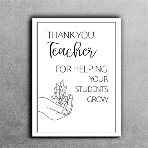 Teacher Appreciation Week Printable Teacher Thank You T Etsy