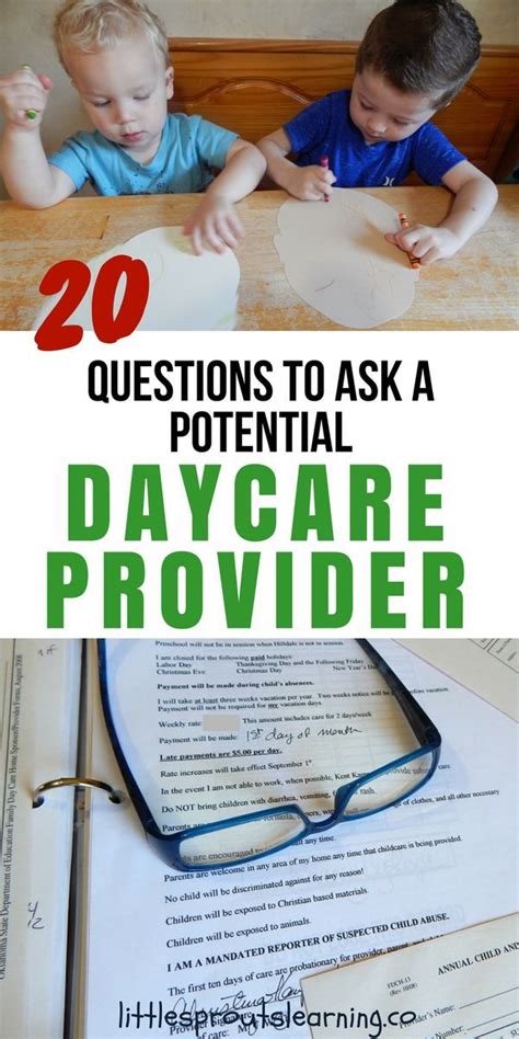 20 Questions To Ask A Daycare Provider Daycare Providers Starting A
