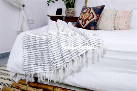 Turkish Throw Blanket Cotton X Inches Vintage Etsy