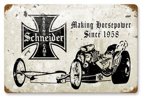 Schneider Racing Cams Vintage Metal Sign