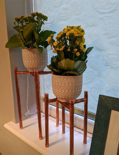 Copper Pipe Planter Stands X 1 Pair Made To Order Etsyde
