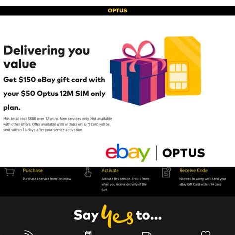To use this gift card, you must have a u.s. Get a $150 eBay Gift Card When You Subscribe to Optus $50 ...