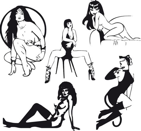 Hand Drawn Sexy Women Elements Vector Free Vector In Encapsulated