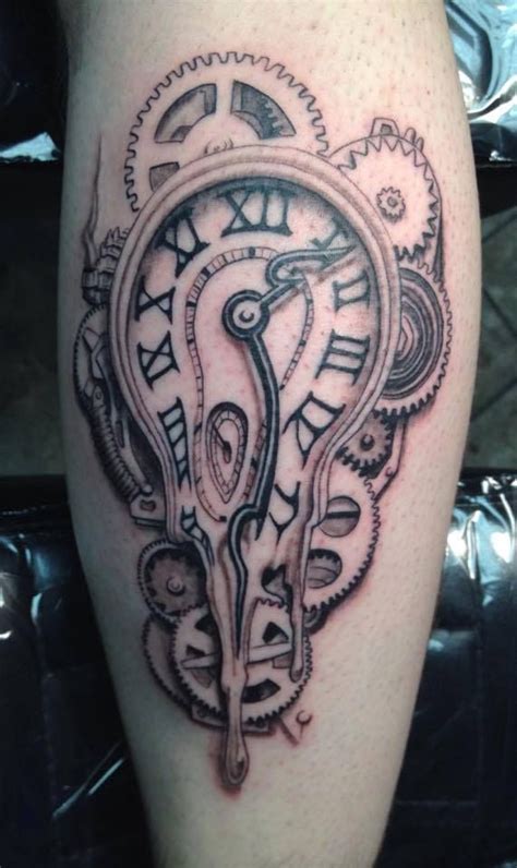 Artist Lance Perlich Melting Clock Tattoo Drawings Body Art Tattoos