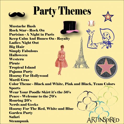 list of bunco themes bunco themes bunco adult party themes