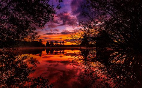 Autumn Trees Sunsets Wallpapers Wallpaper Cave