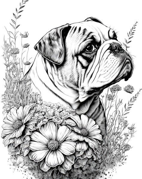 English Bulldog Coloring Sheet Ai Generated Coloring Page Of Etsy