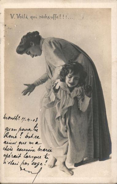 Mother Spanking Daughter Postcard