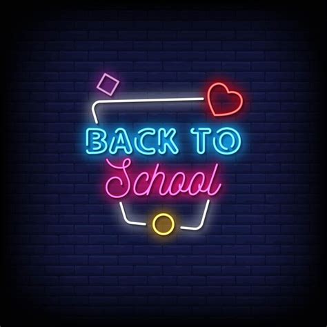 Premium Vector Back To School Neon Signs Style Text